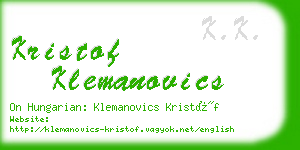 kristof klemanovics business card